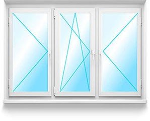 Формы окон: Трехстворчатые